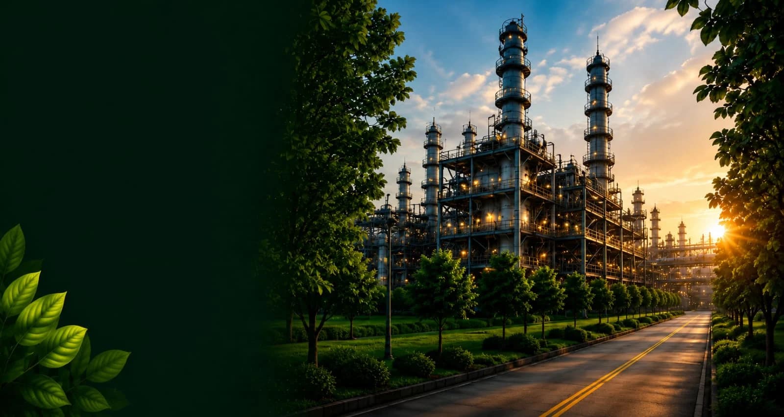Industrial refinery plant